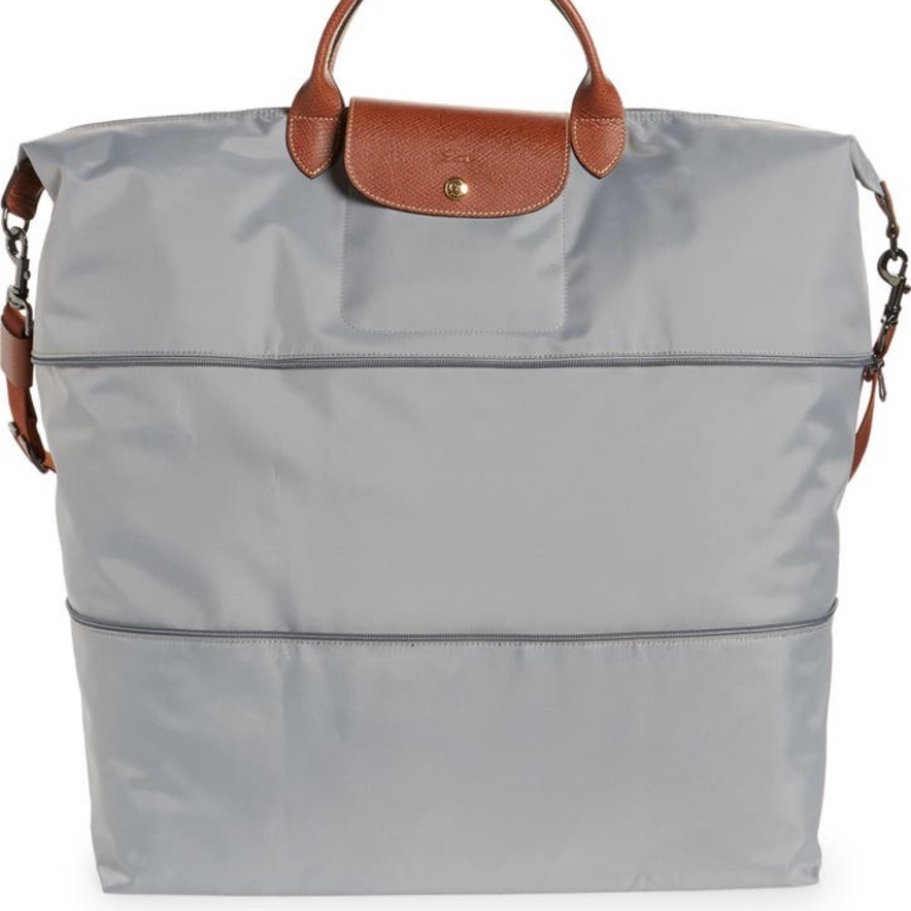 NWT Longchamp Le Pliage 17inch Expandable travel bag Grey